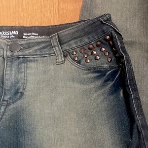 Mossimo Supply Co Slim Ankle Skinny Denims 5 Dark Blue Low Rise Studded